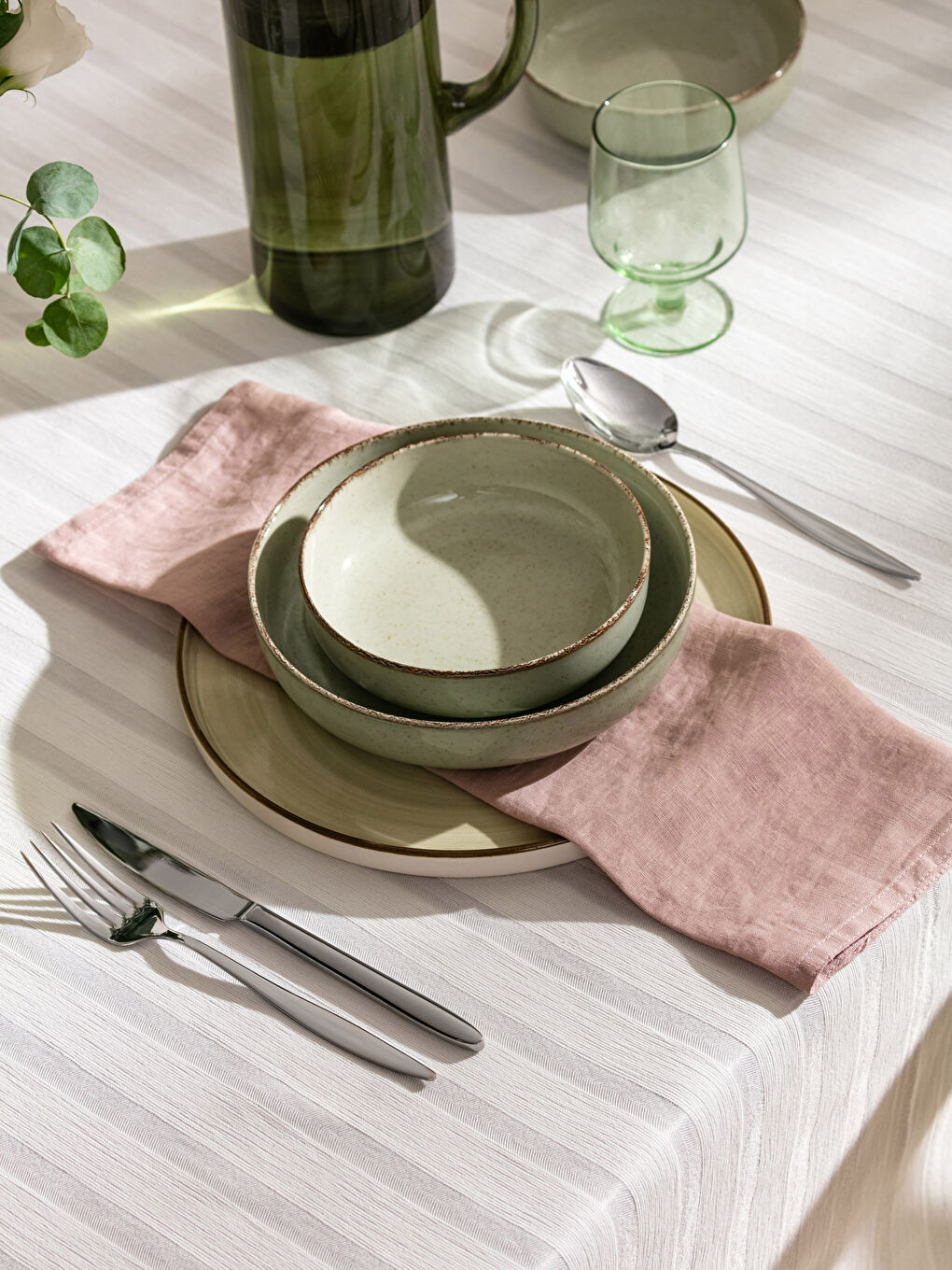 Gri Çelik Çatal Kaşık Bıçak Seti 18 Parça-1