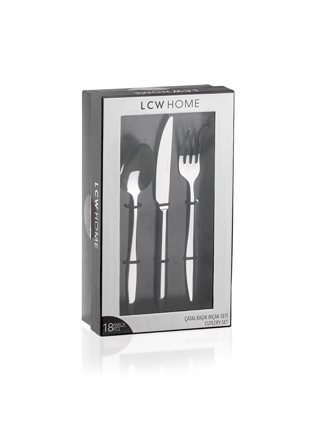 Gri Çelik Çatal Kaşık Bıçak Seti 18 Parça-2