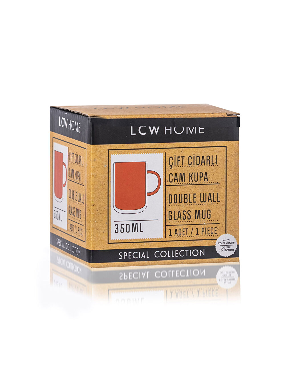 LCW HOME Double Walled Glass Mug Cup 350 Ml -W2GQ96Z8-LUB