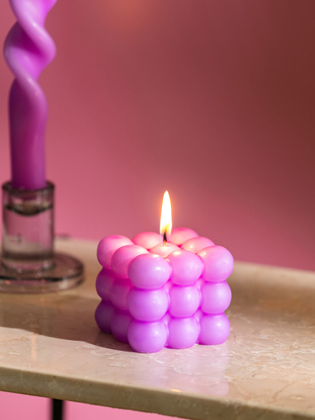 Mor Dekoratif Bubble Mum 5x5 cm