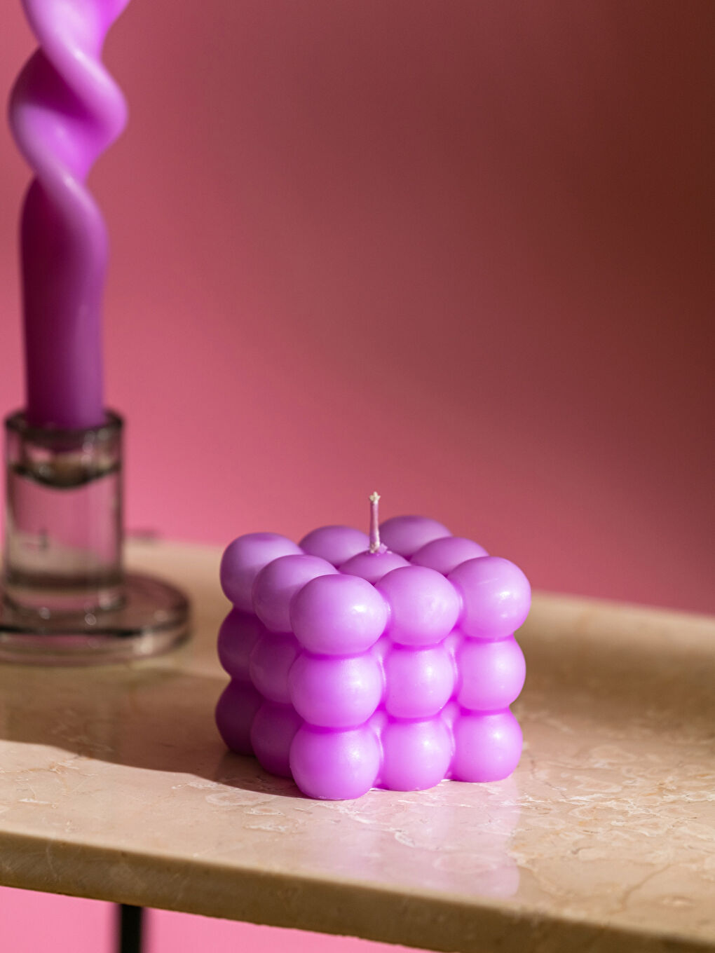 Mor Dekoratif Bubble Mum 5x5 cm-1