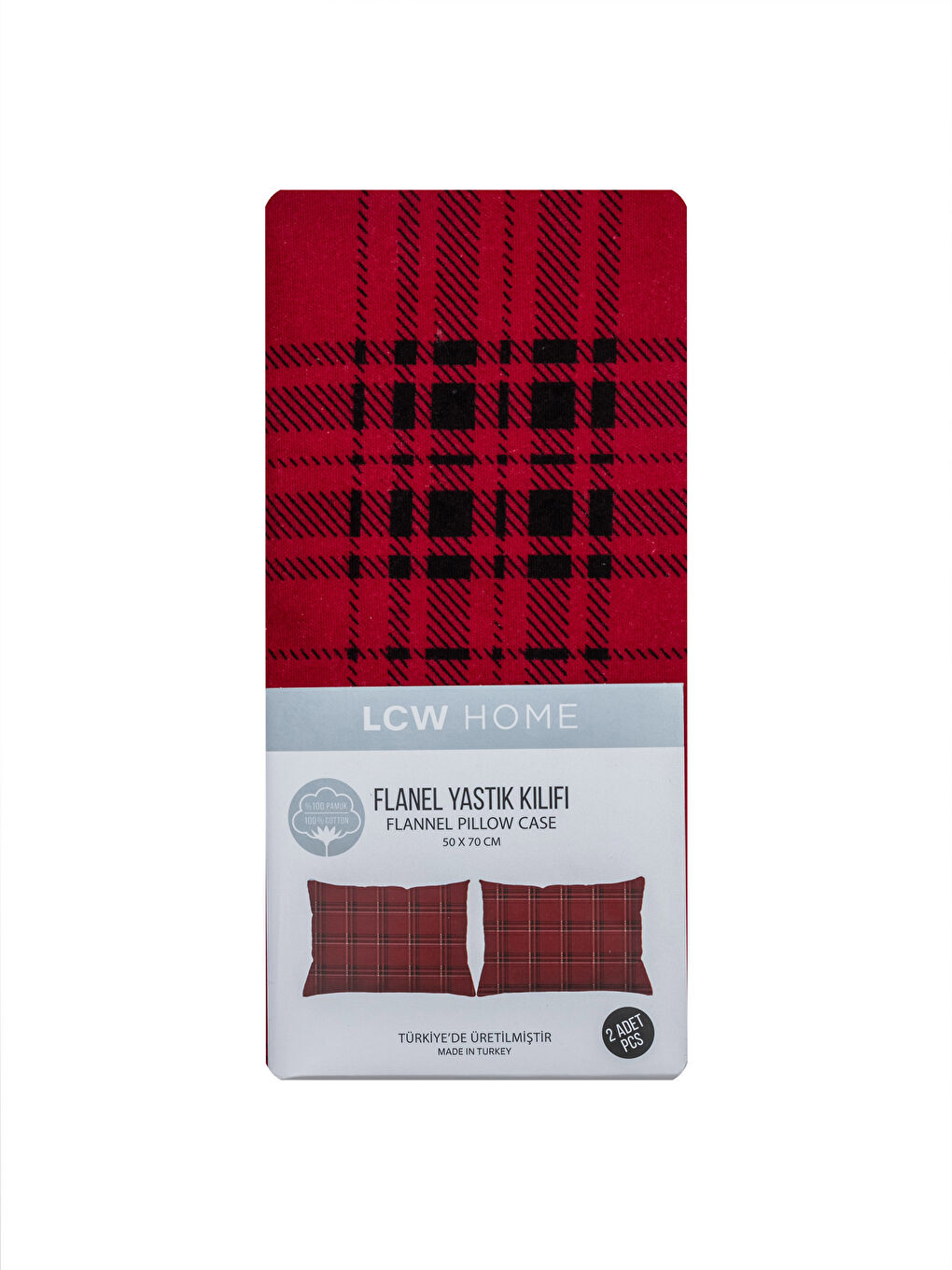 LCW HOME Plaid Patterned Pillowcase 2 Pack 50x70 Cm -W2GU30Z8-F9C