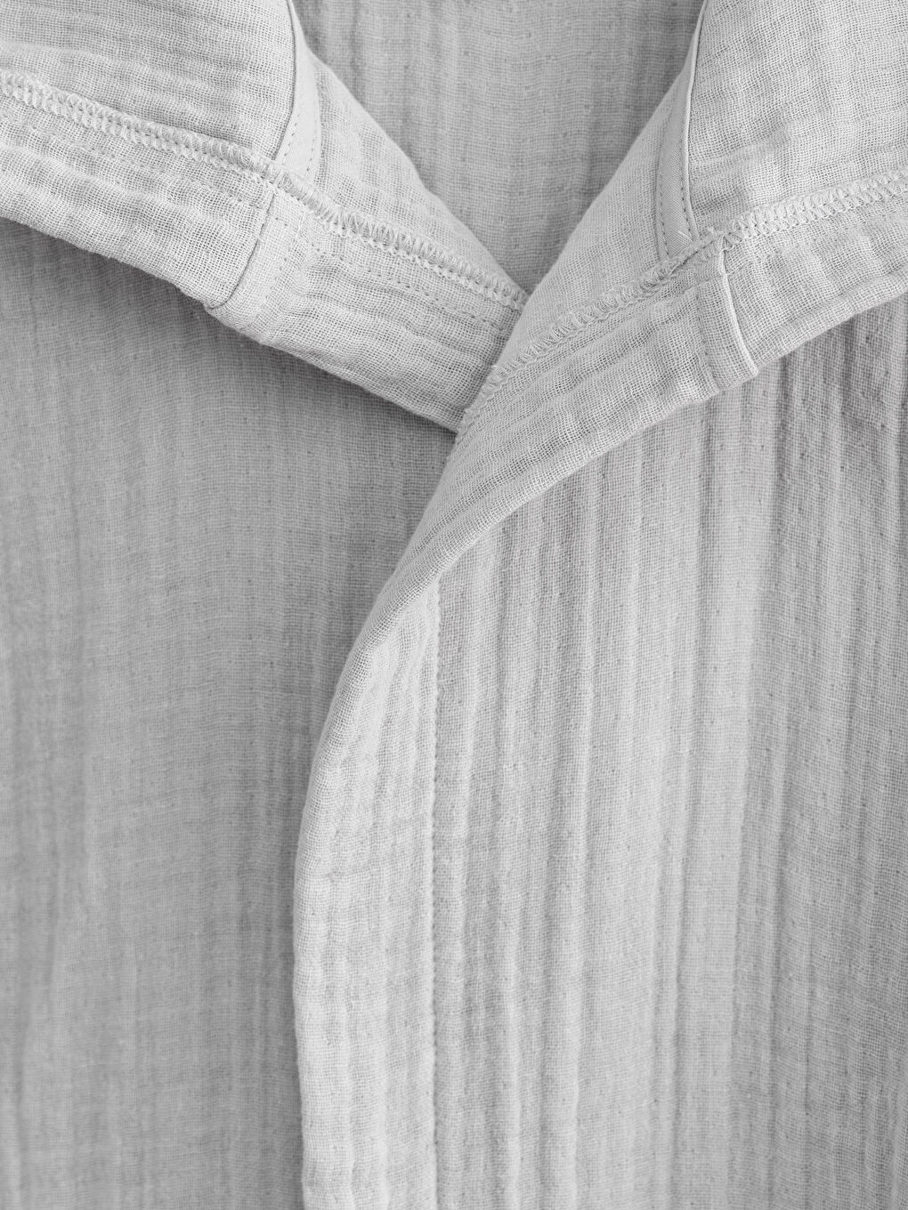 Plain Cotton Hooded Kids Muslin Bathrobe -W2H347Z4-CYS