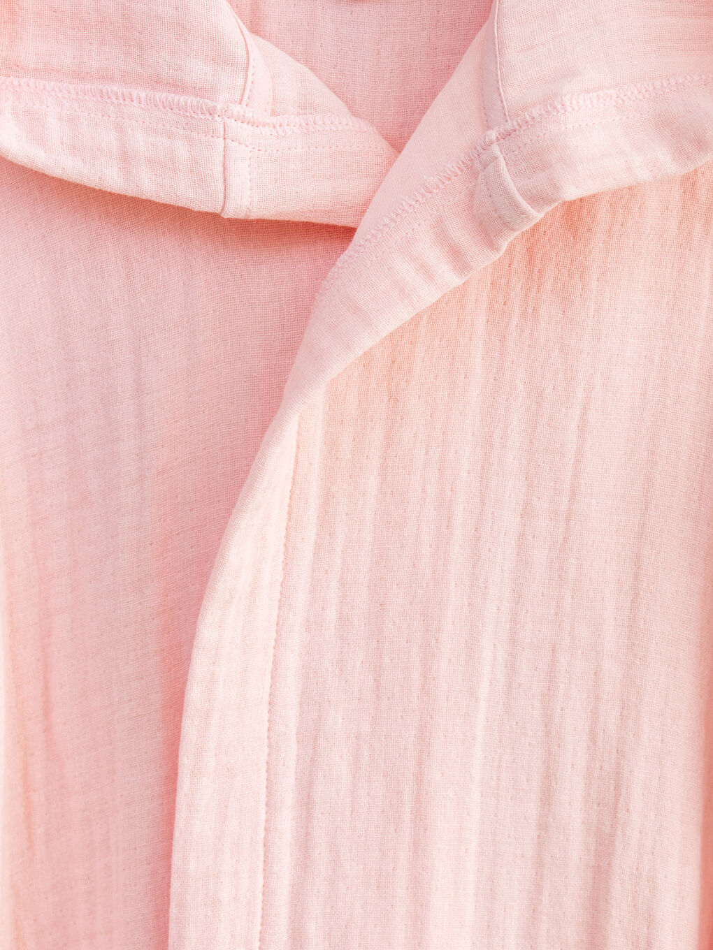 Schlichter Baumwoll-Kinderbademantel mit Kapuze aus Musselin-2