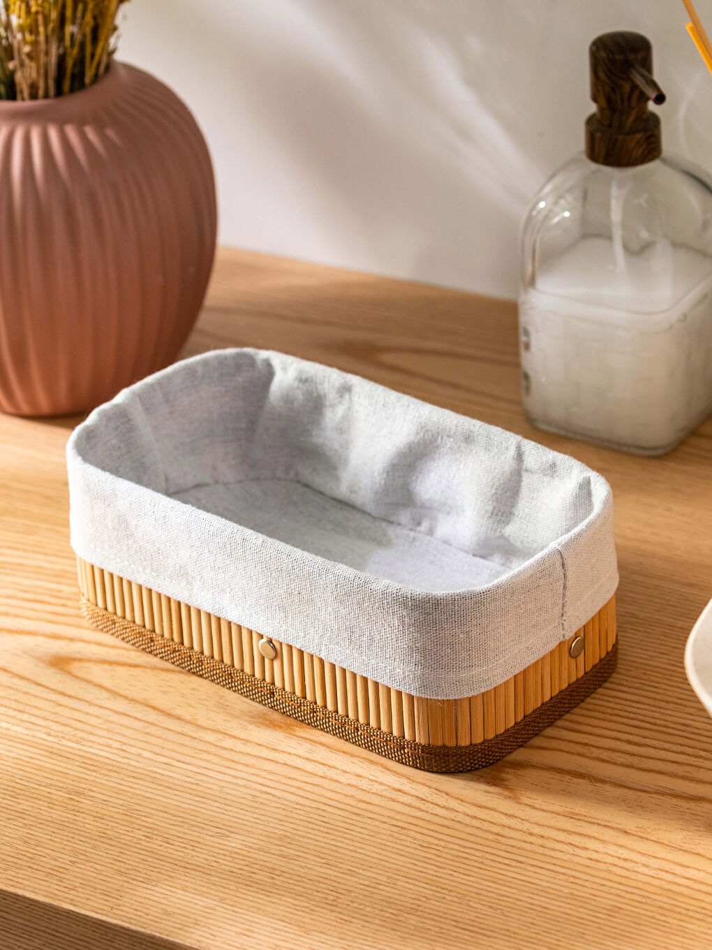 Kahverengi Katlanabilir Bambu Sepet-1