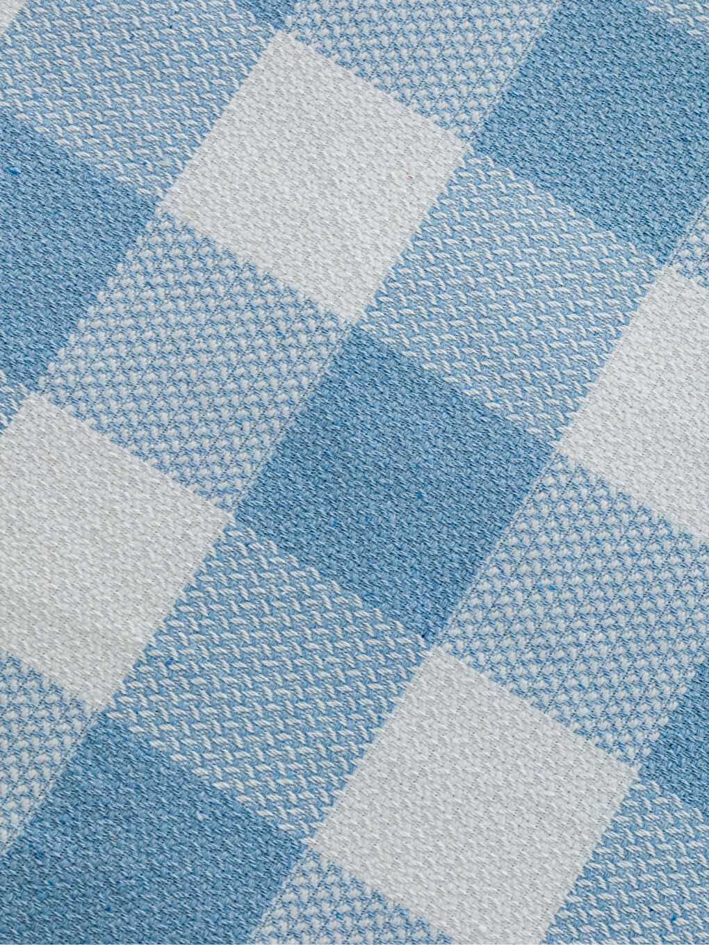 Mavi Ekose Desenli Çift Kişilik Pike 200x220 cm-2