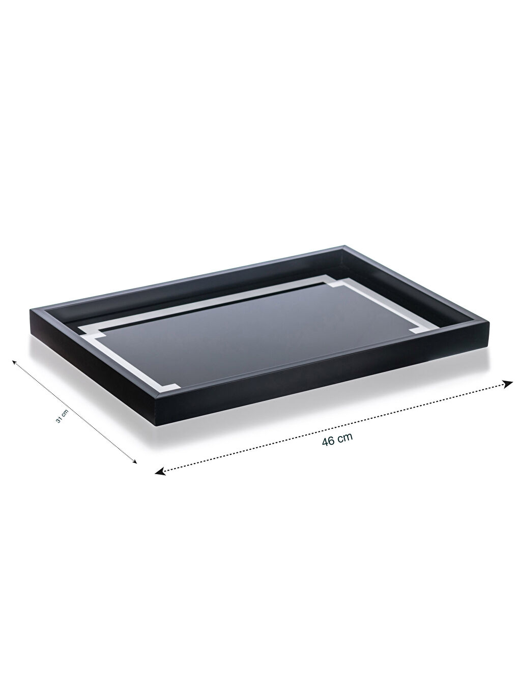 Siyah Baskılı Dekoratif Tepsi 31x46 cm