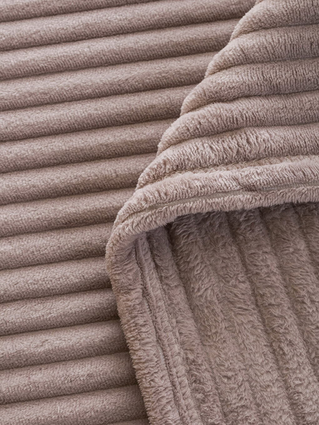 Bej Wellsoft Fitilli Tek Kişilik Battaniye 150x200 cm-3