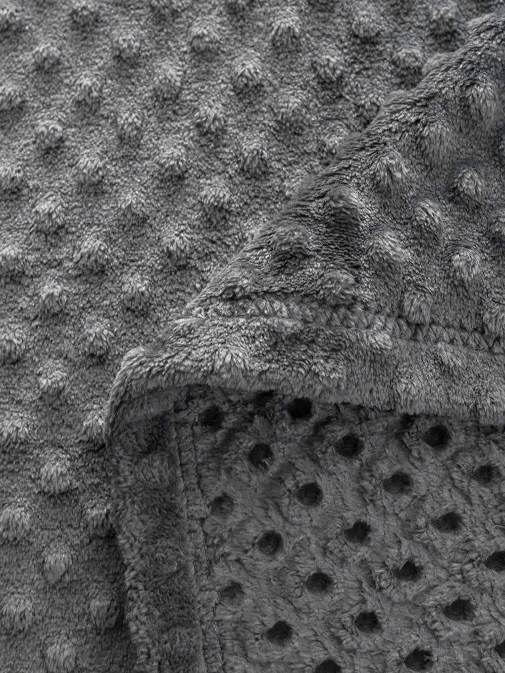 Gri Tomurcuk Desenli Welsoft Çift Kişilik Battaniye 200x220 cm-3