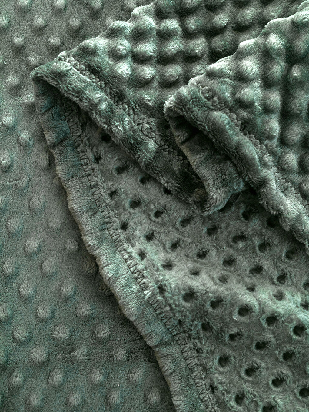 Haki Tomurcuk Desenli Welsoft Çift Kişilik Battaniye 200x220 cm-3