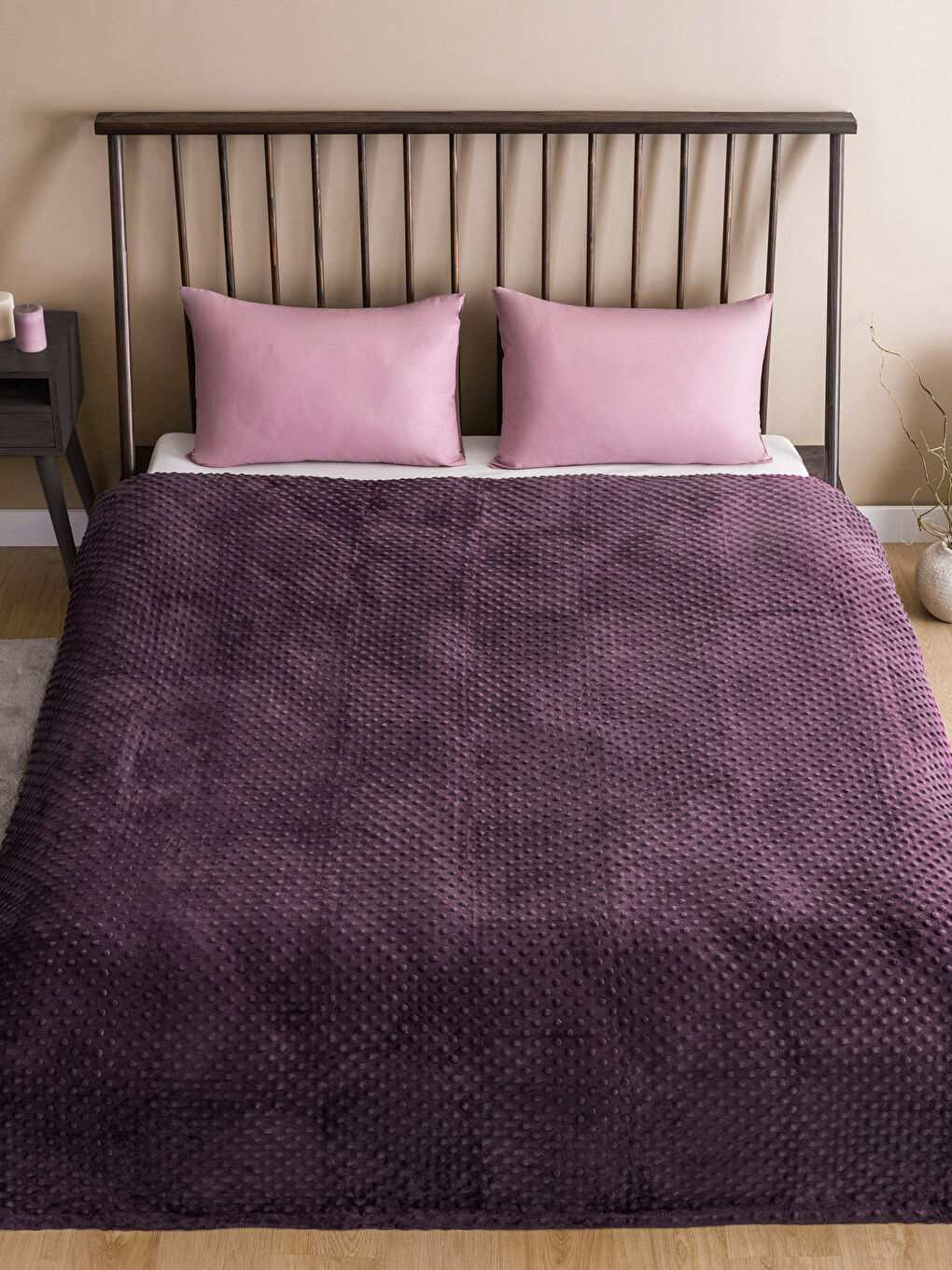 Двуспальное одеяло из велсофта с узором Tomurcuk 200x220 см-1