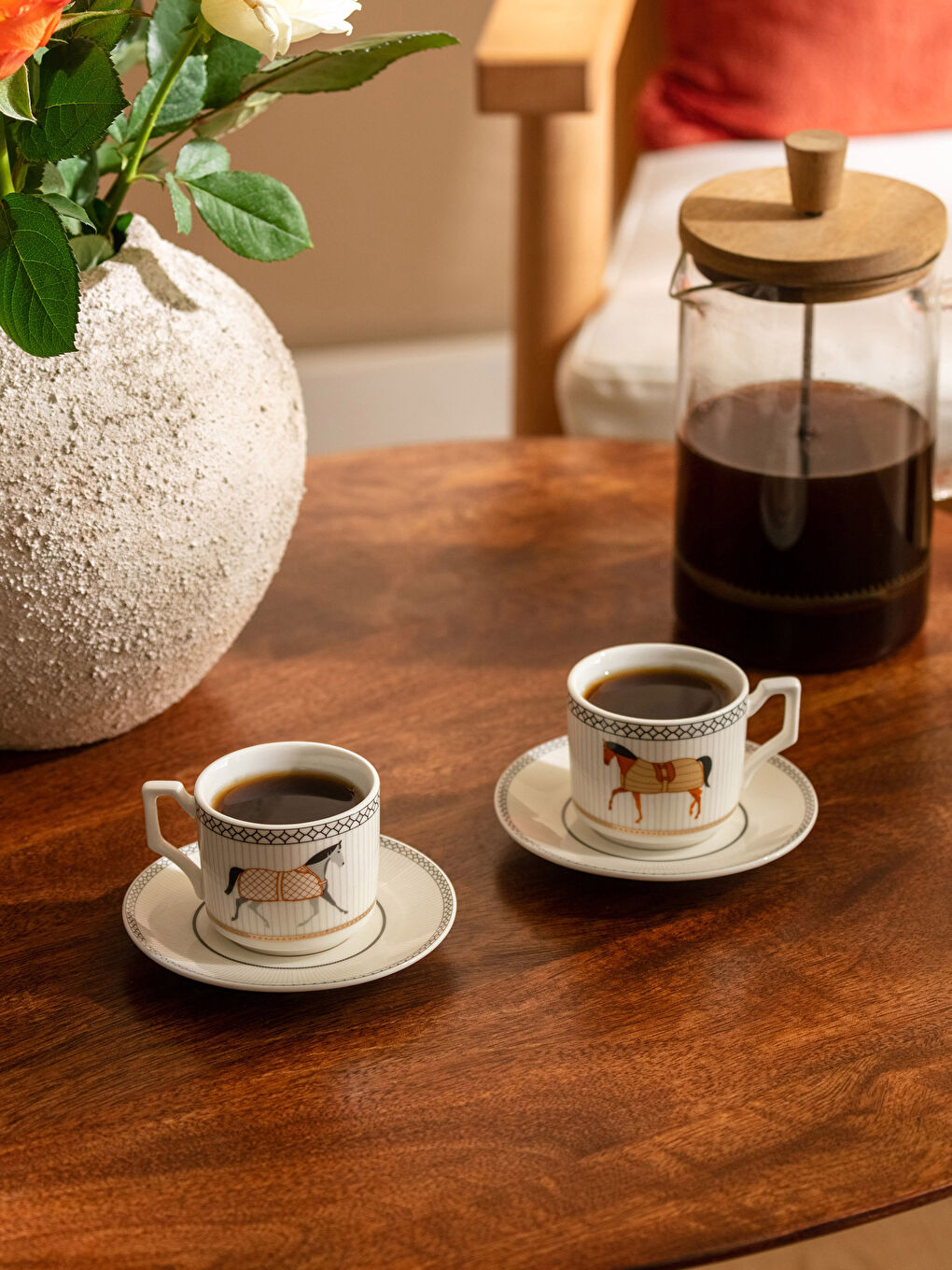 Printed Porcelain Turkish Coffee Cup of 2 -S3AH84Z8-F9C