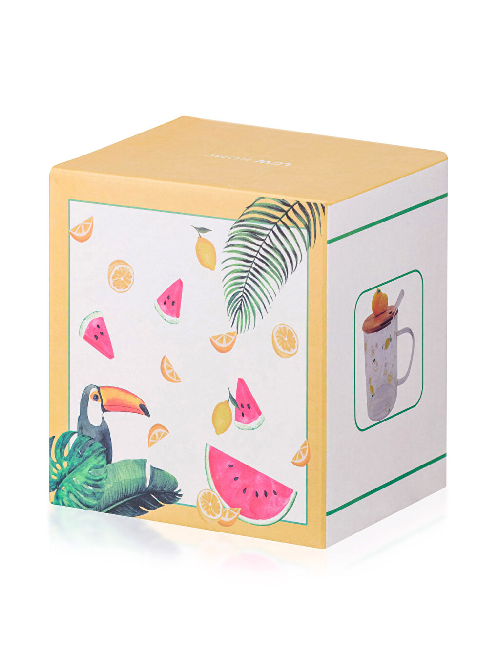 Karışık Limon Baskılı Cam Pipetli Bardak 450 ml-4