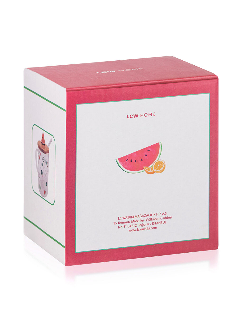 Watermelon Patterned Glass with Straw 450 Ml-4