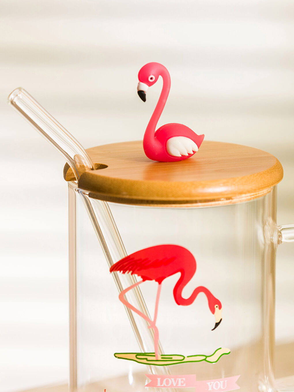 Flamingo Printed Straw Cup 450 Ml-2