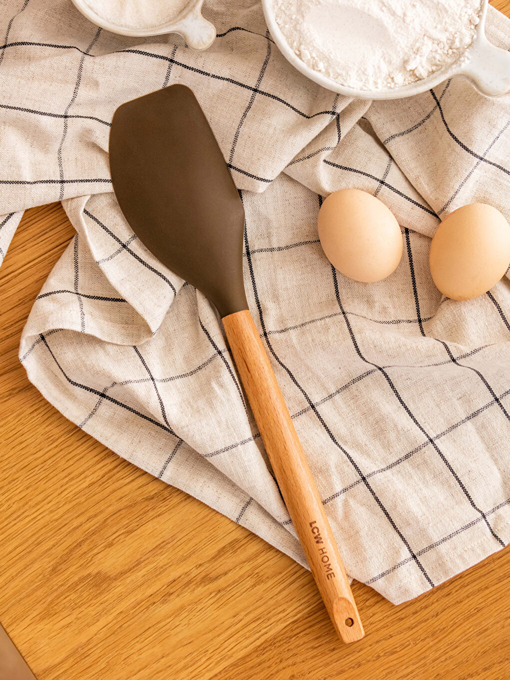 Kahverengi Silikon Uçlu Ahşap Spatula