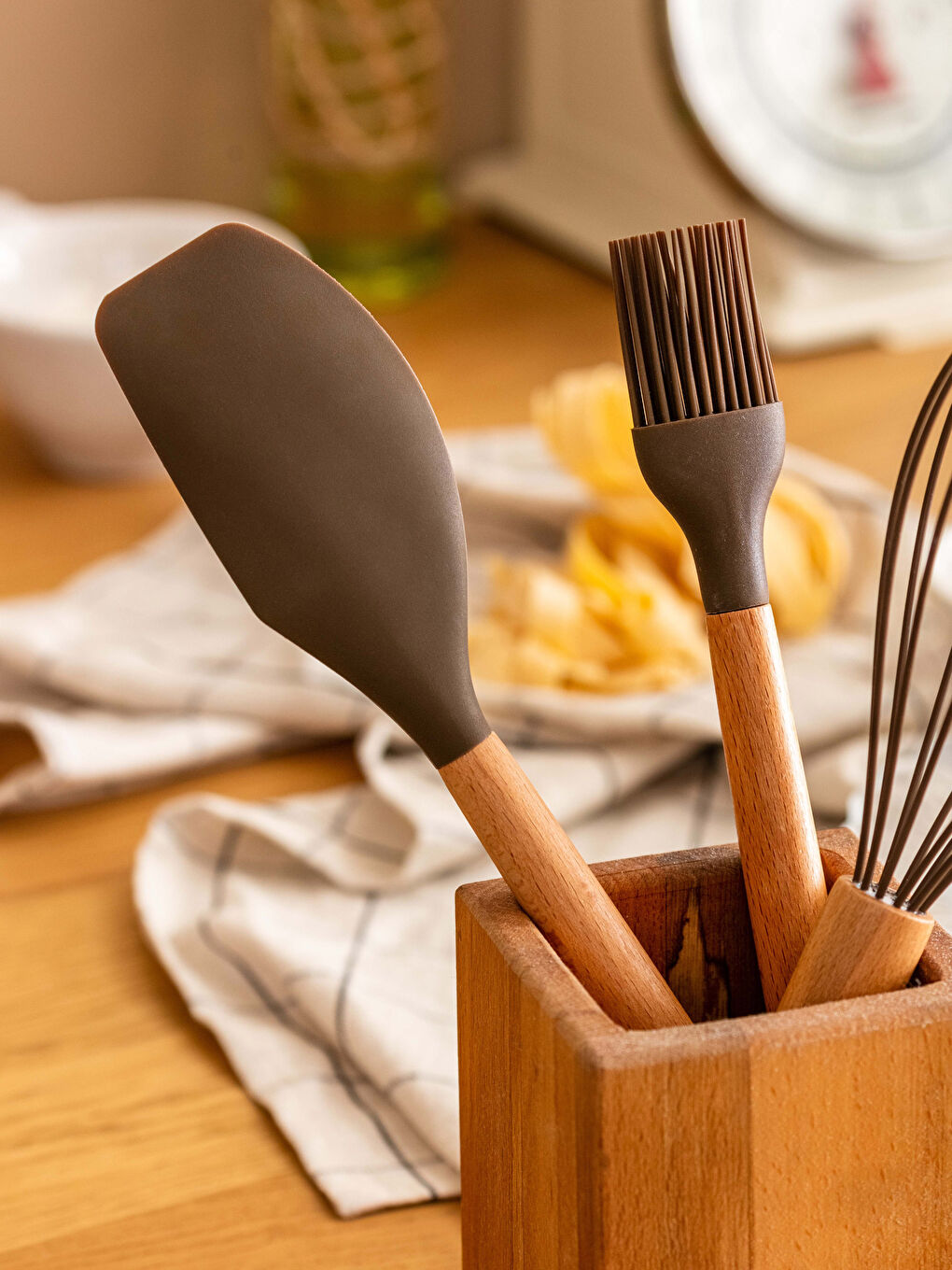 Kahverengi Silikon Uçlu Ahşap Spatula-1