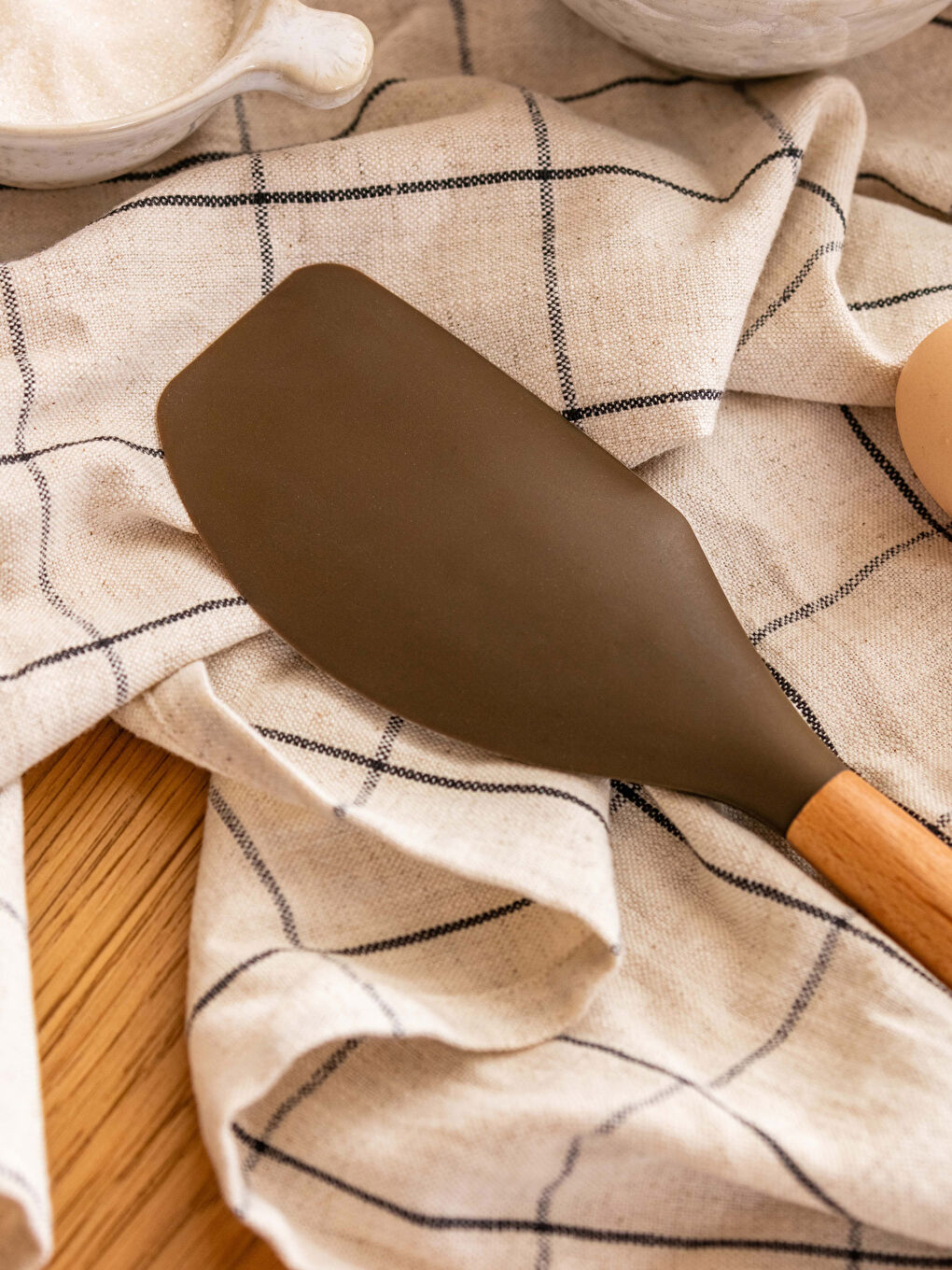 Kahverengi Silikon Uçlu Ahşap Spatula-2