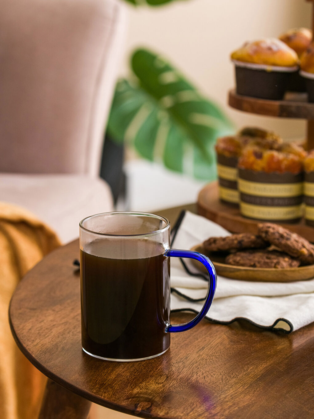 Lacivert Düz Cam Kupa 300 ml