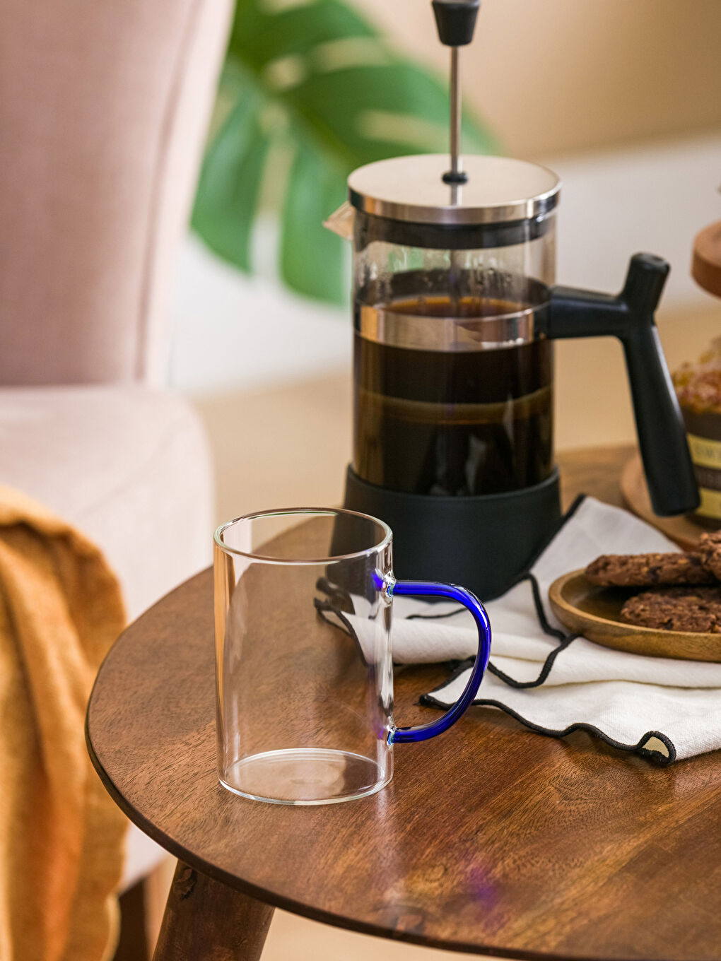 Lacivert Düz Cam Kupa 300 ml-1