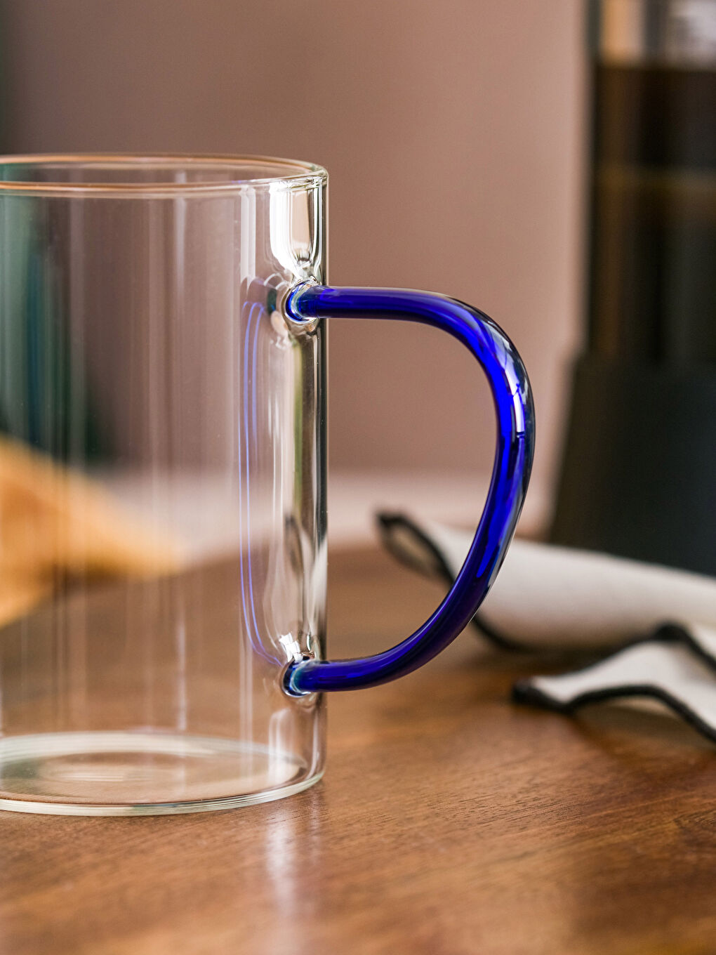 Lacivert Düz Cam Kupa 300 ml-2