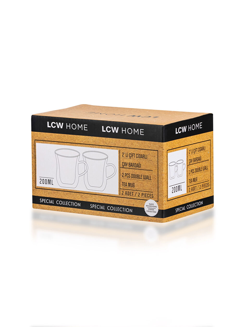 LCW HOME Çift Cidarlı Cam Çay Bardağı 2'li 200 ml -S3AR66Z8-Q57