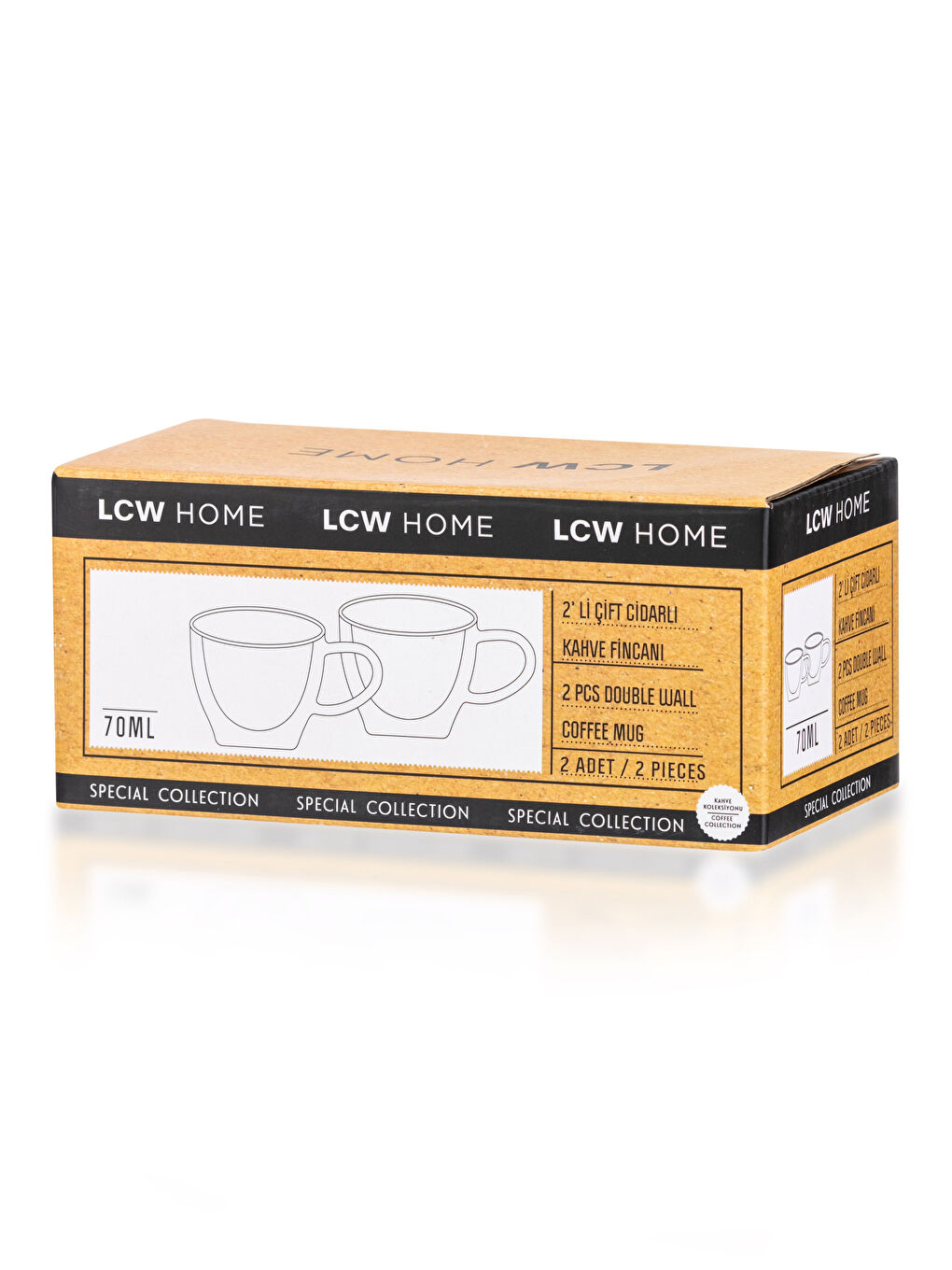 LCW HOME Double Wall Glass Coffee Cup 2 Pcs 70 Ml -S3AR68Z8-Q57