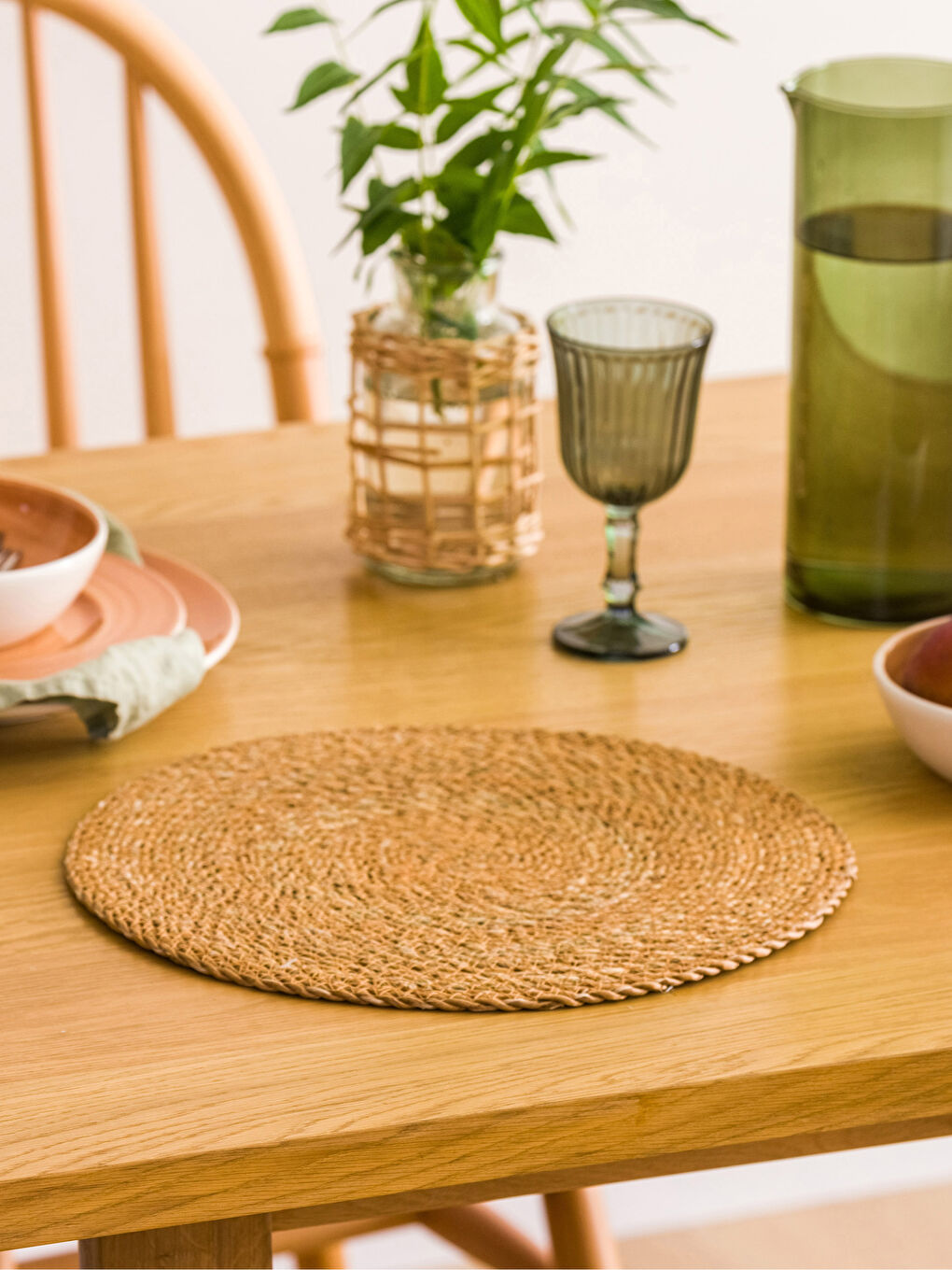Round Straw Placemat 35x35 Cm -S3AU64Z8-SCK
