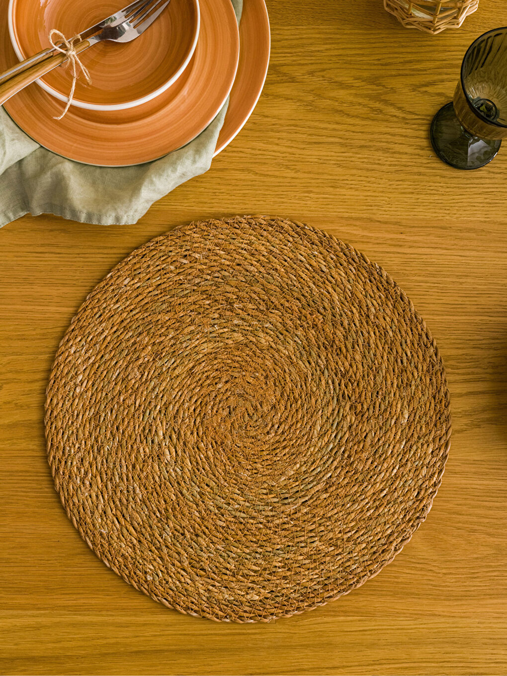 Round Straw Placemat 35x35 Cm -S3AU64Z8-SCK