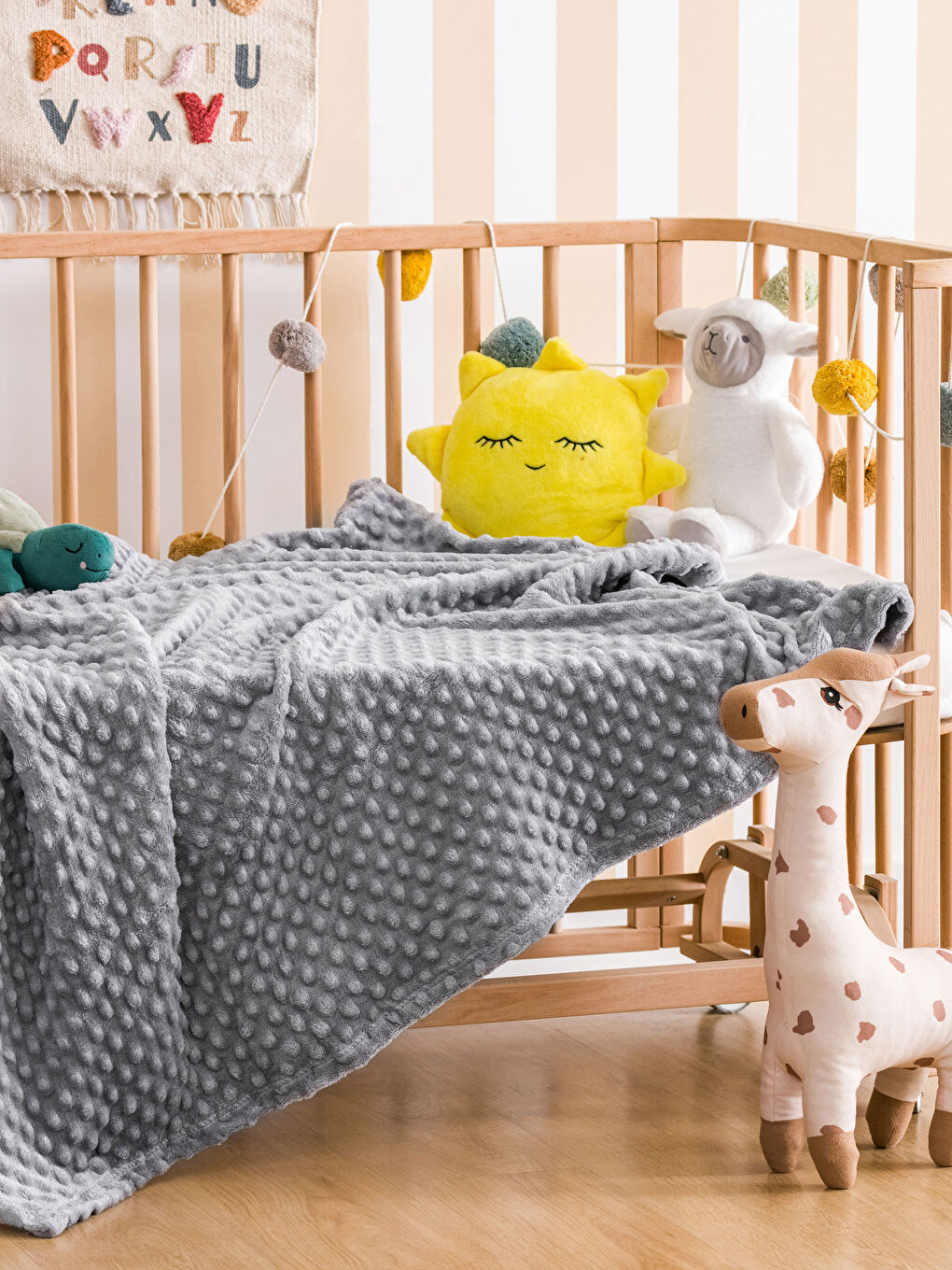 Bud Patterned Wellsoft Baby Blanket 90x110 Cm