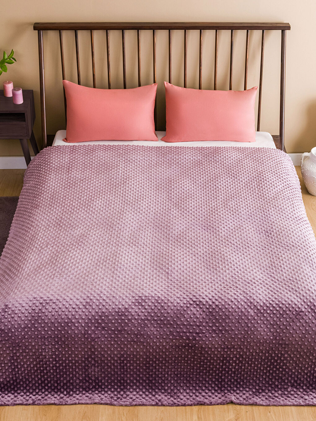 LCW HOME Doppelte Übergroße Welsoft-Decke mit Knospenmuster 220x240 cm -S3CF07Z8-JH9