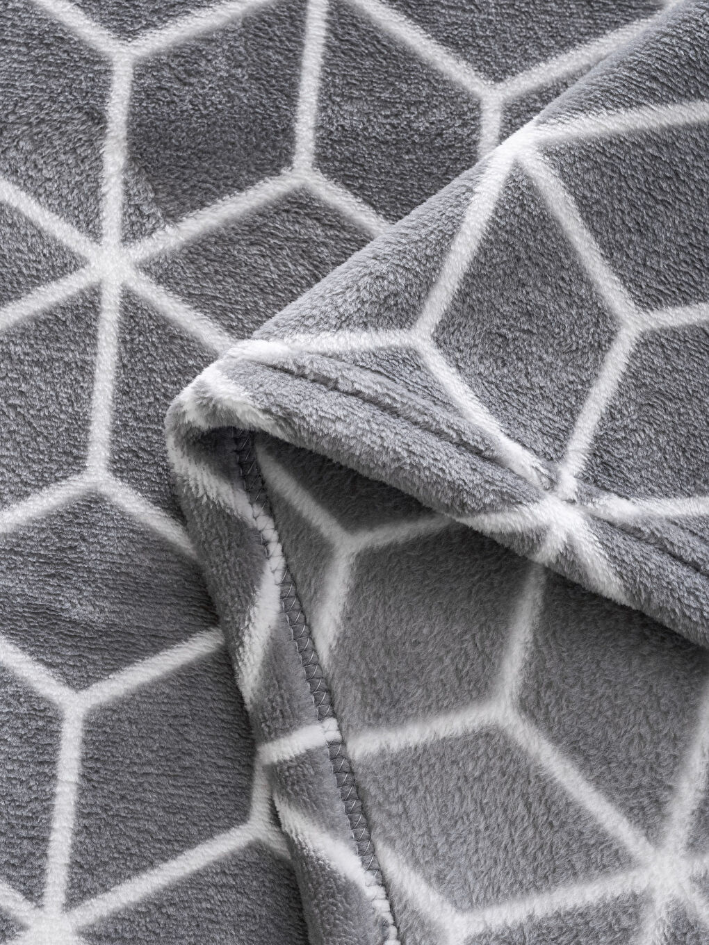 Gri Desenli Welsoft Tek Kişilik Battaniye 150x220 cm-3