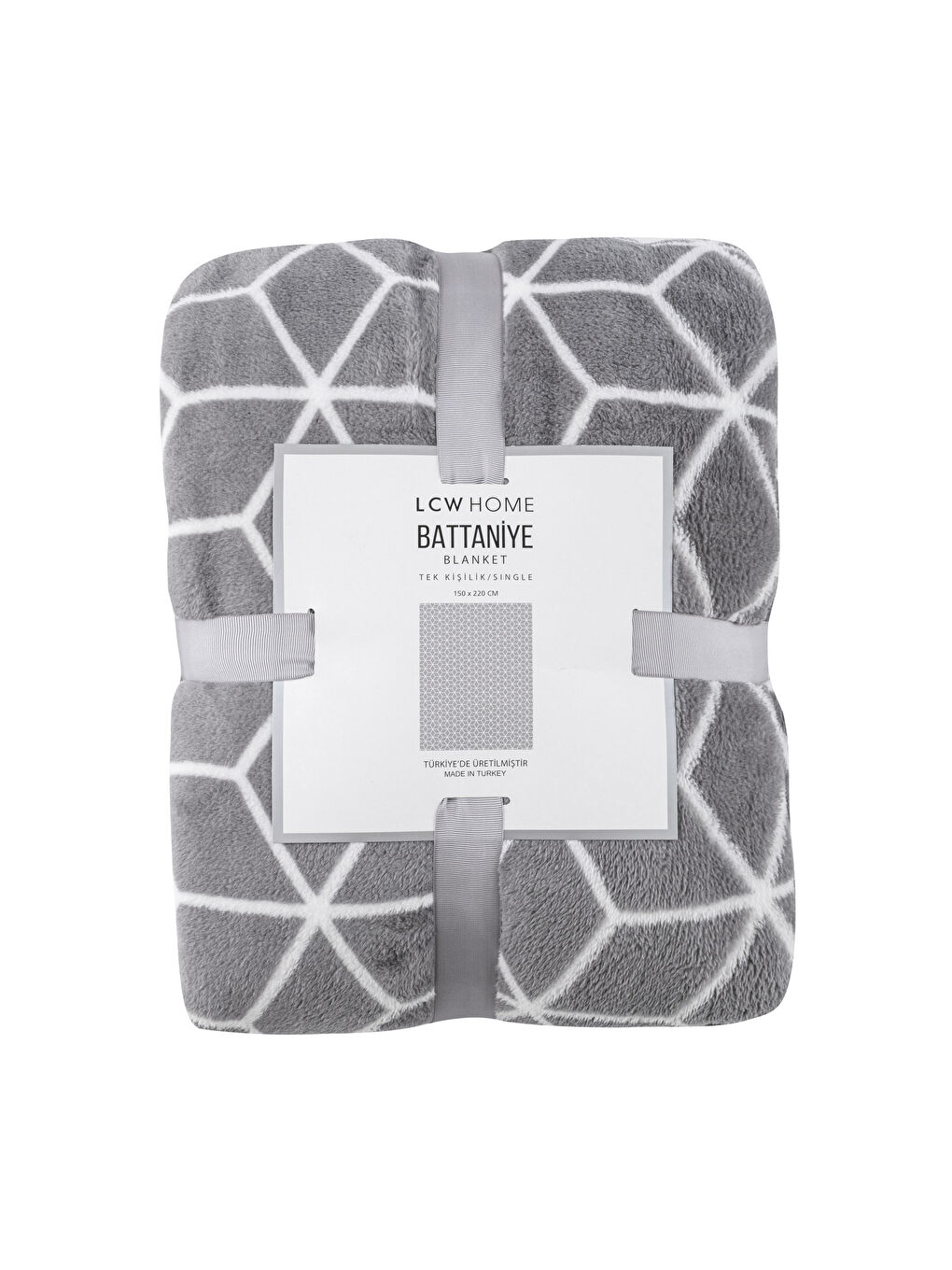 Gri Desenli Welsoft Tek Kişilik Battaniye 150x220 cm-4
