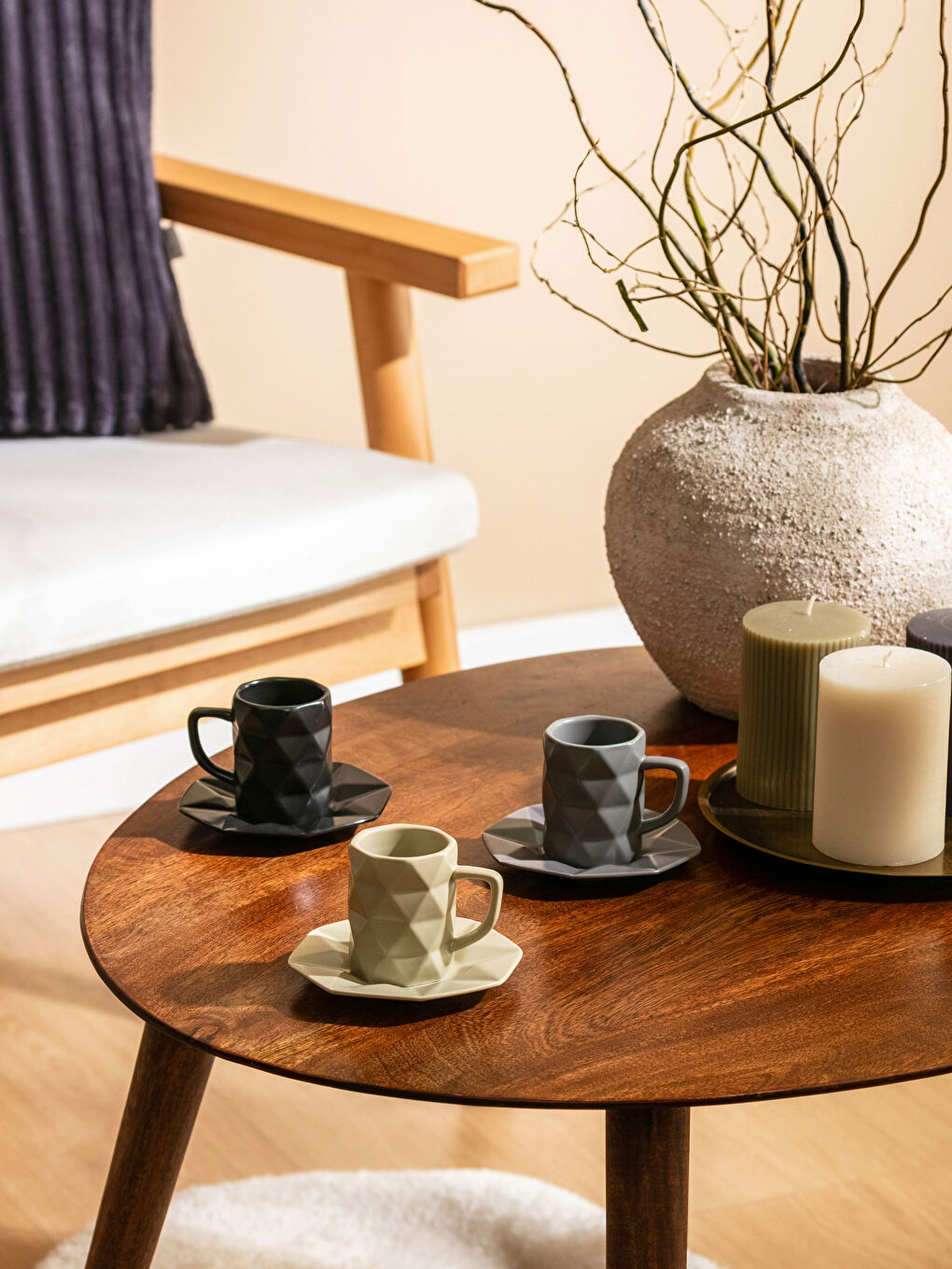 Karışık Desenli Türk Kahvesi Fincan Takımı 6 Kişilik