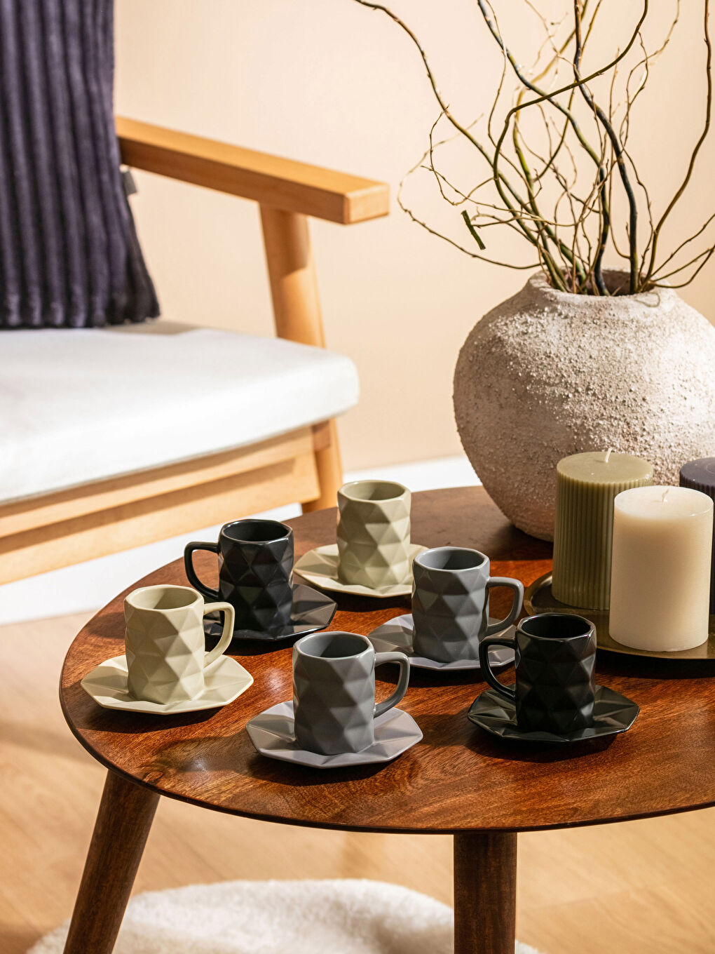 Karışık Desenli Türk Kahvesi Fincan Takımı 6 Kişilik-1