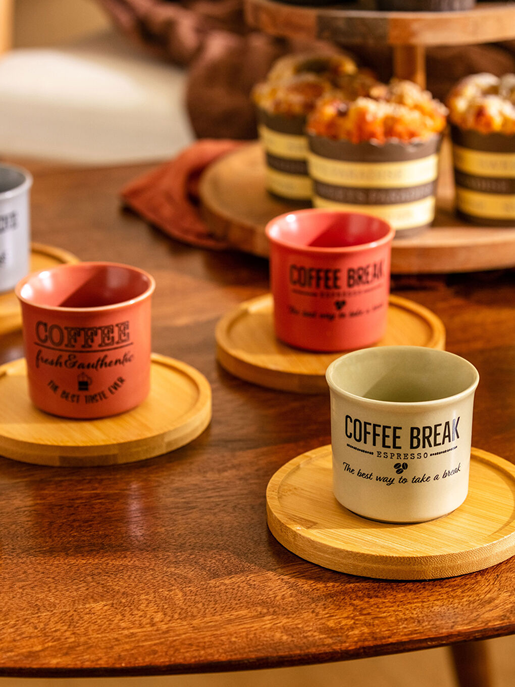 Принтті фарфор кофе шыныаяқ жинағы 6 дана-1