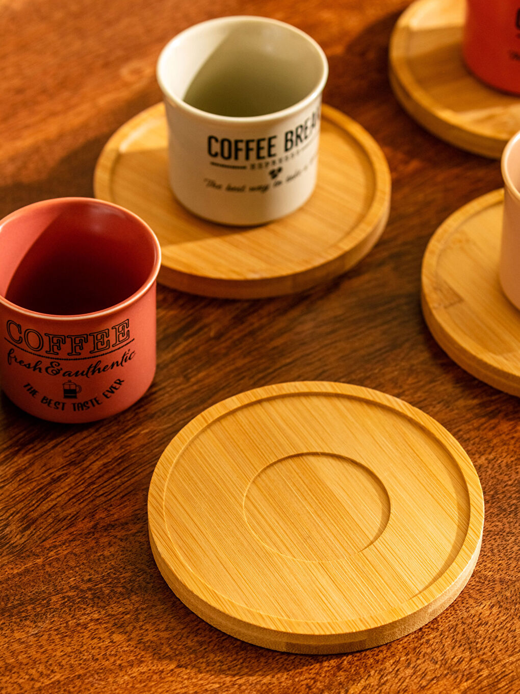 Принтті фарфор кофе шыныаяқ жинағы 6 дана-4