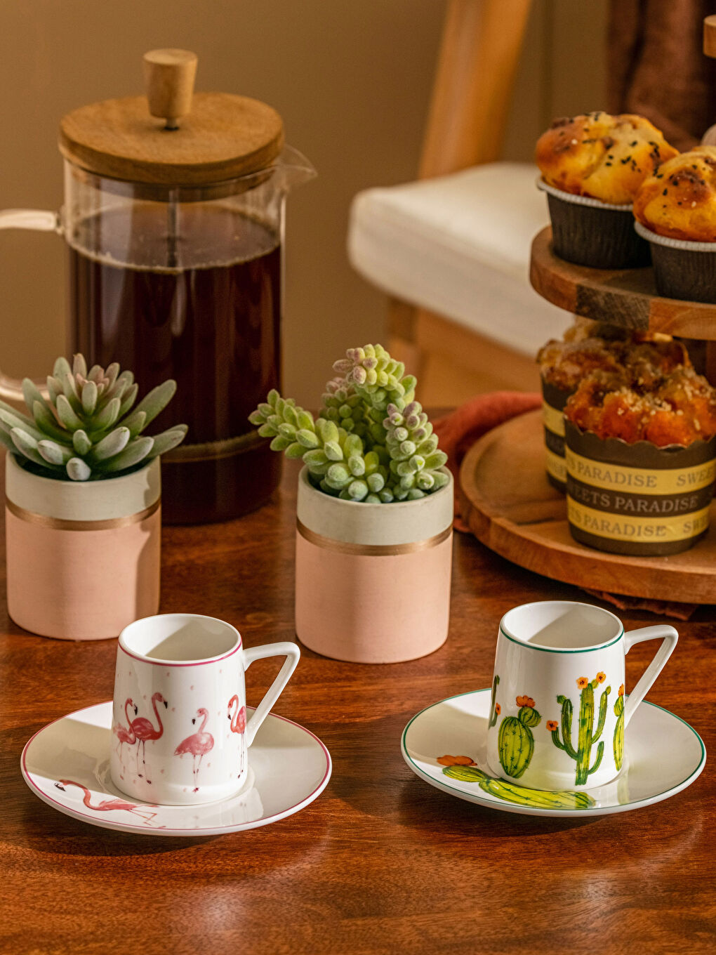 LCW HOME Patterned Porcelain Coffee Cup for 2 Persons -S3CH06Z8-F9C