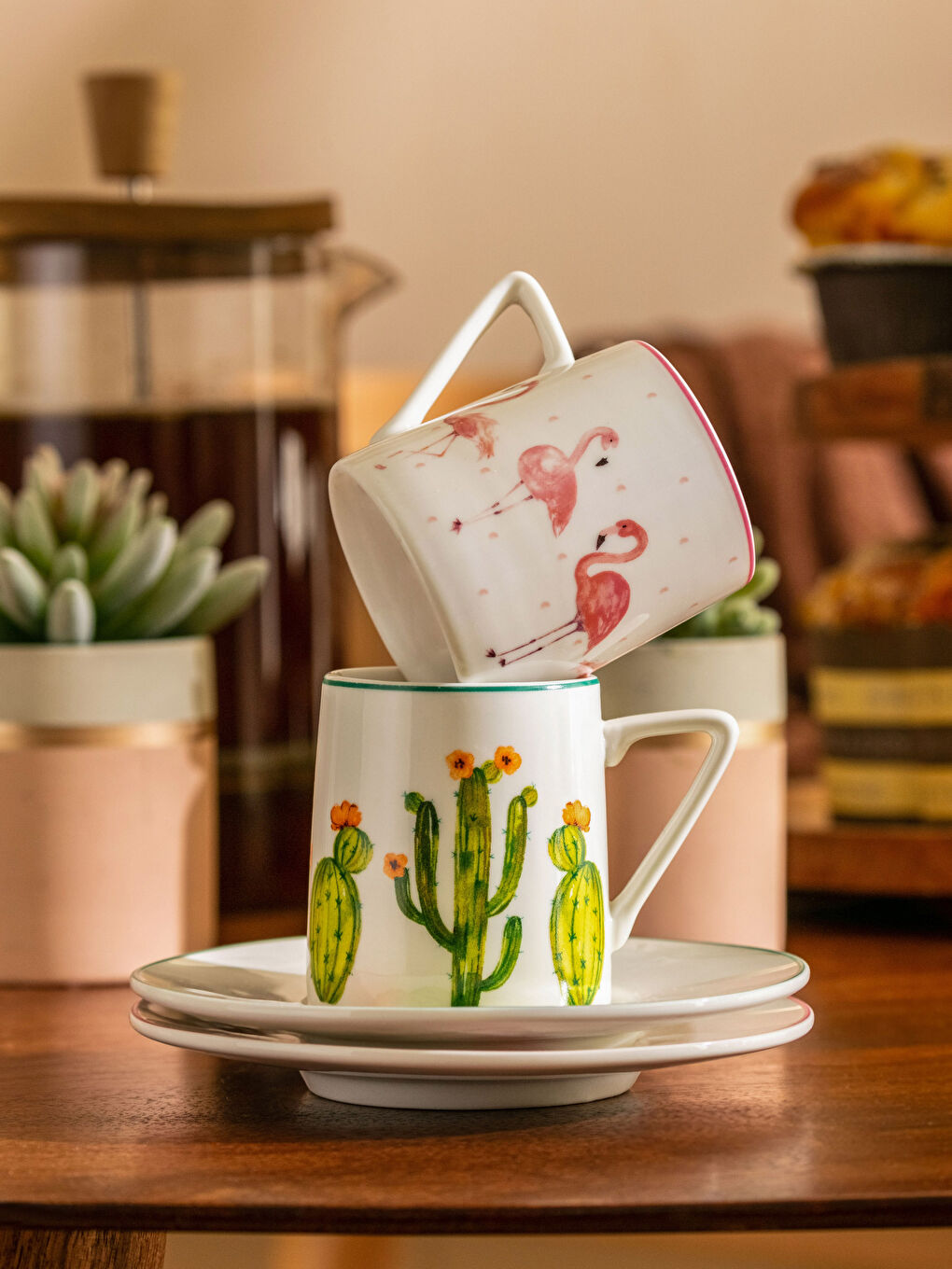 LCW HOME Patterned Porcelain Coffee Cup for 2 Persons -S3CH06Z8-F9C