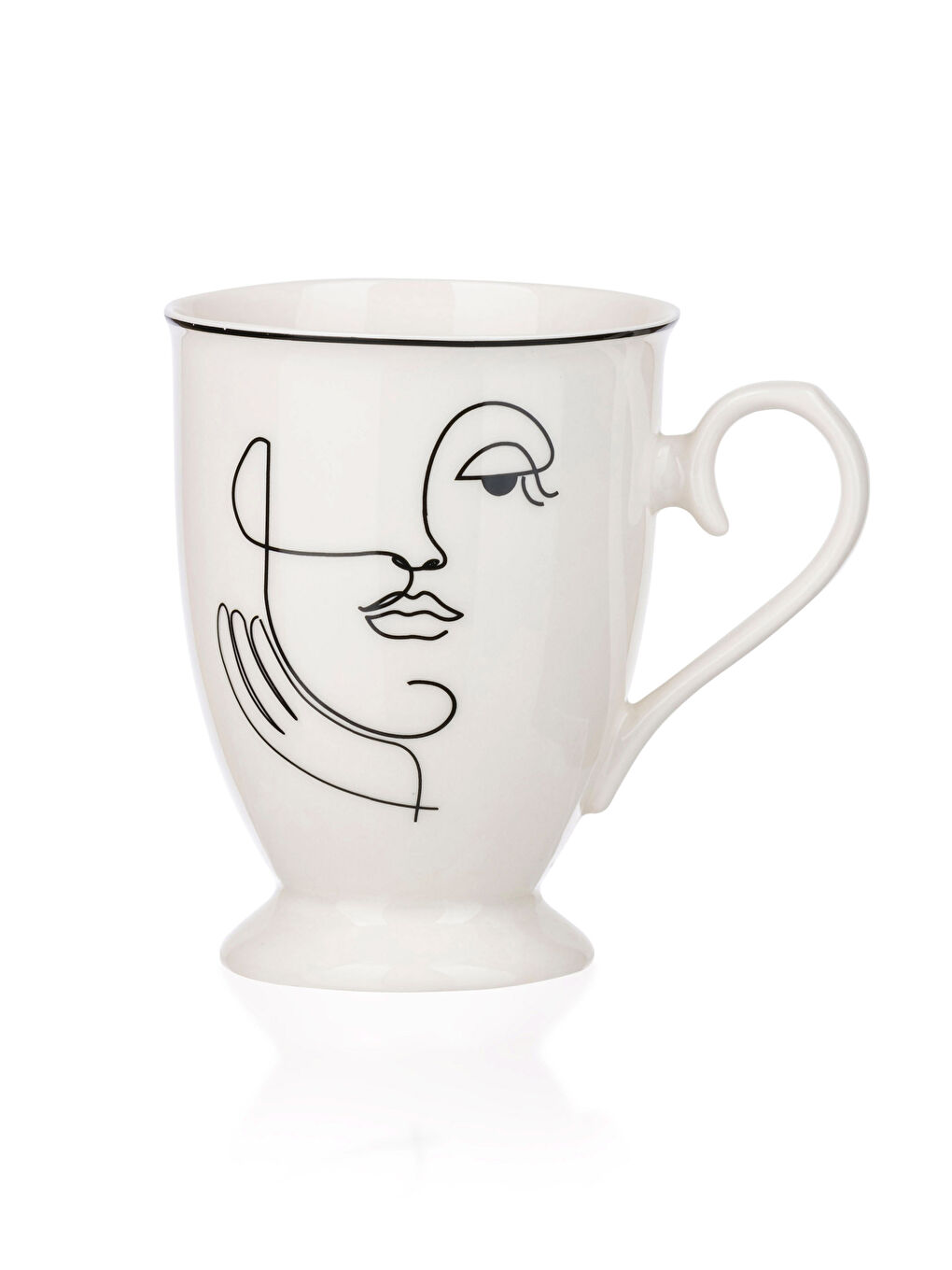 Siyah Yüz Baskılı Porselen Kupa 300 ml-4