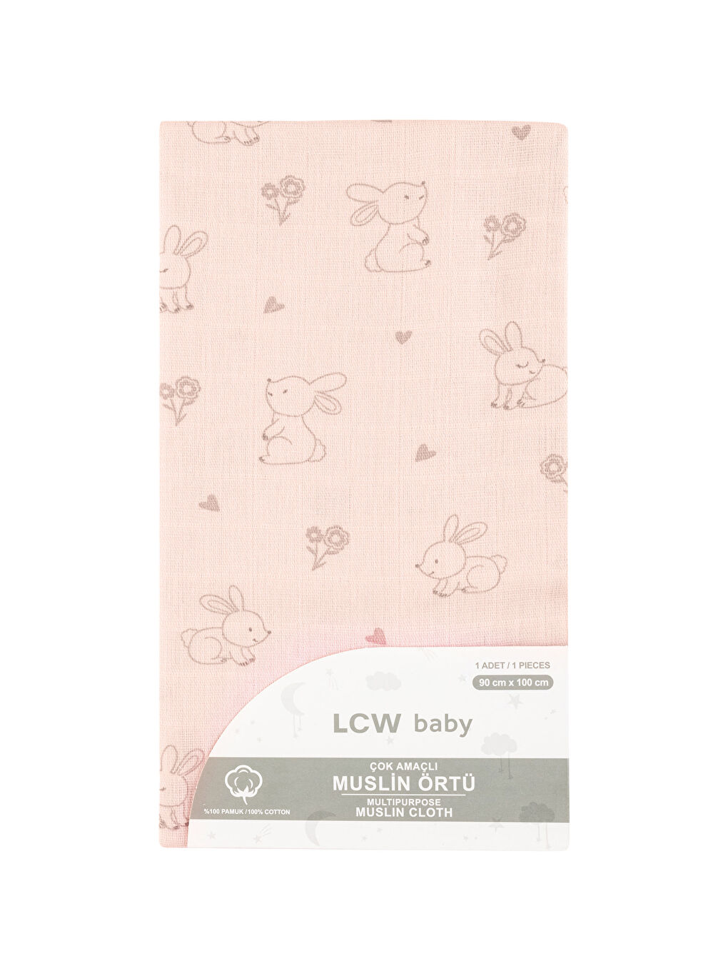 Baskılı Pamuklu Kız Bebek Müslin Bez-3