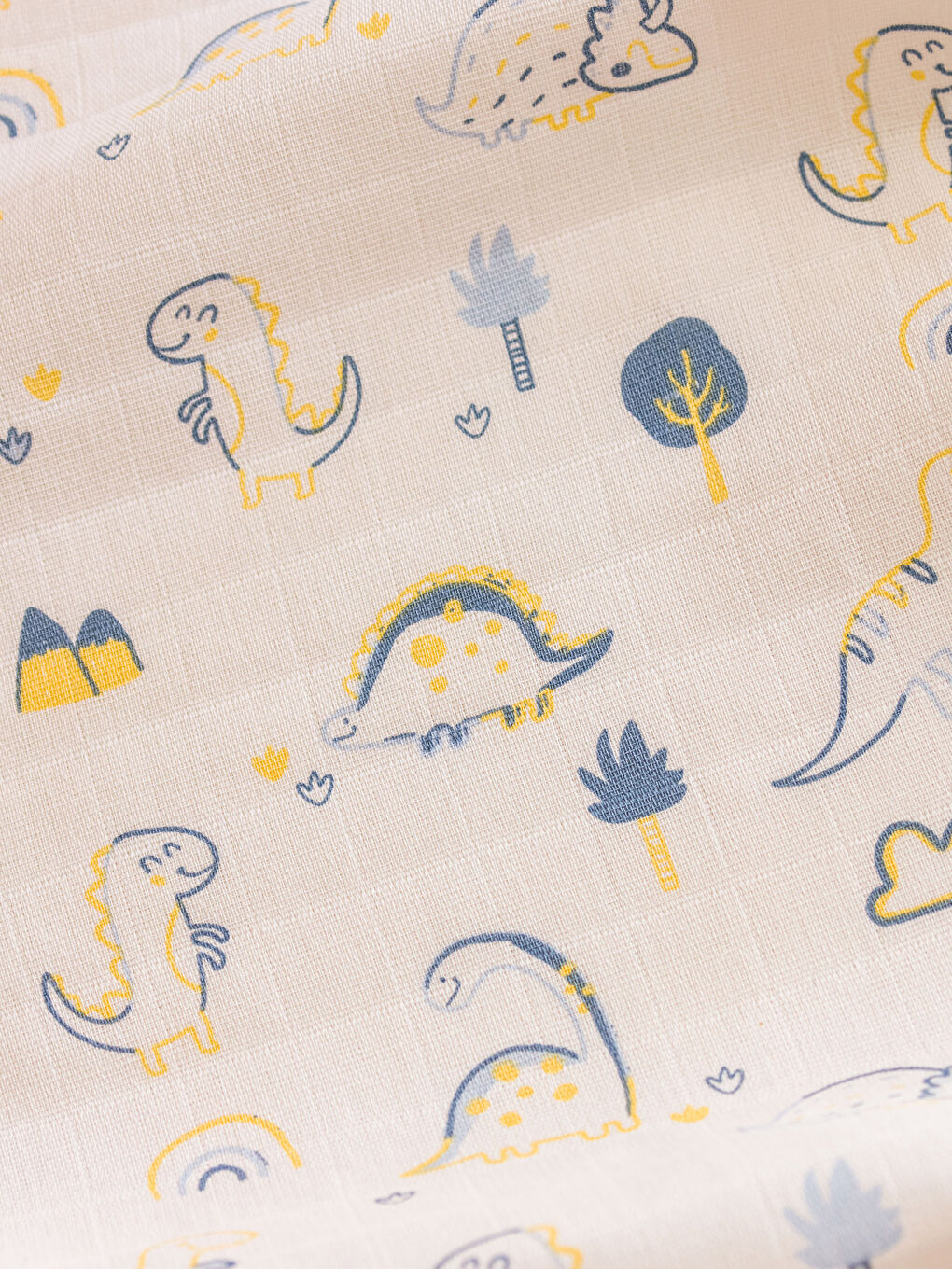 Ekru Baskılı Erkek Bebek Müslin Bez 90x100 cm-3