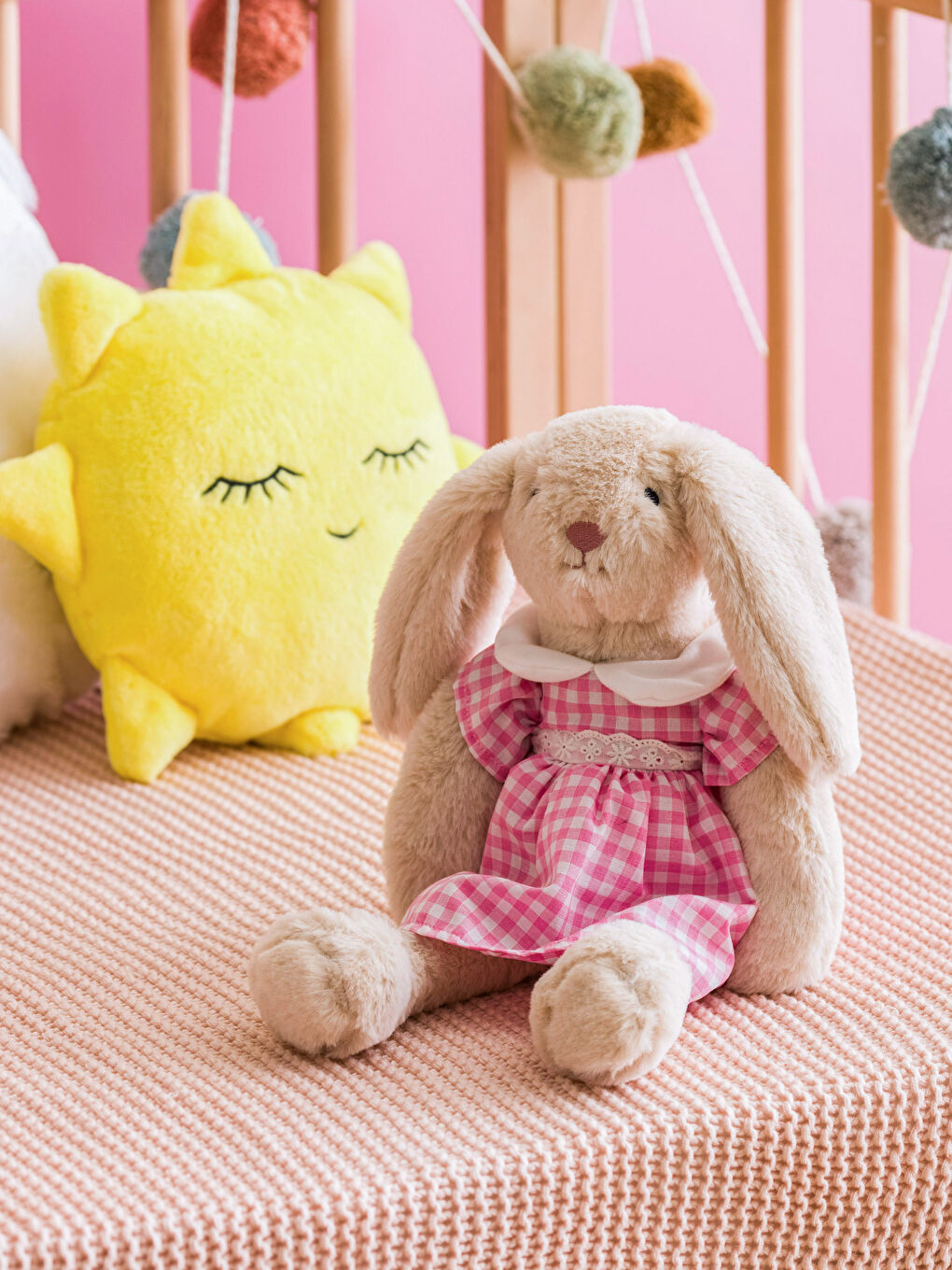 Pernă de Pluș Umplută Iepure pentru Bebelusi 38 Cm