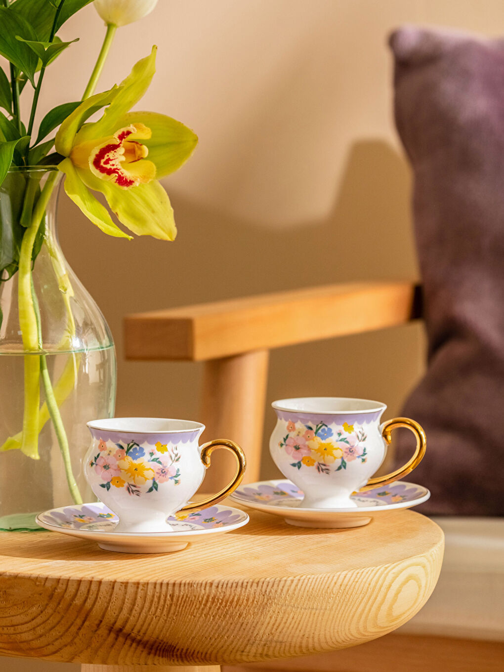 LCW HOME Karişik 2 Kişilik Desenli Porselen Kahve Fincan Takımı 90 ml