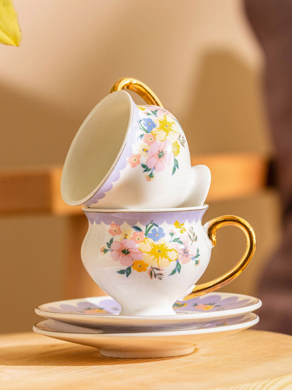 LCW HOME Karişik 2 Kişilik Desenli Porselen Kahve Fincan Takımı 90 ml - 1