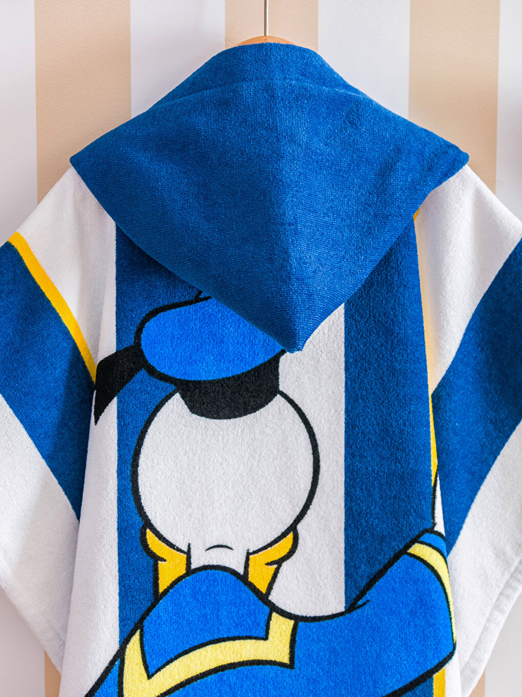 Donald Duck Patterned Hooded Boy Poncho Beach Towel -S3CY95Z4-F9C