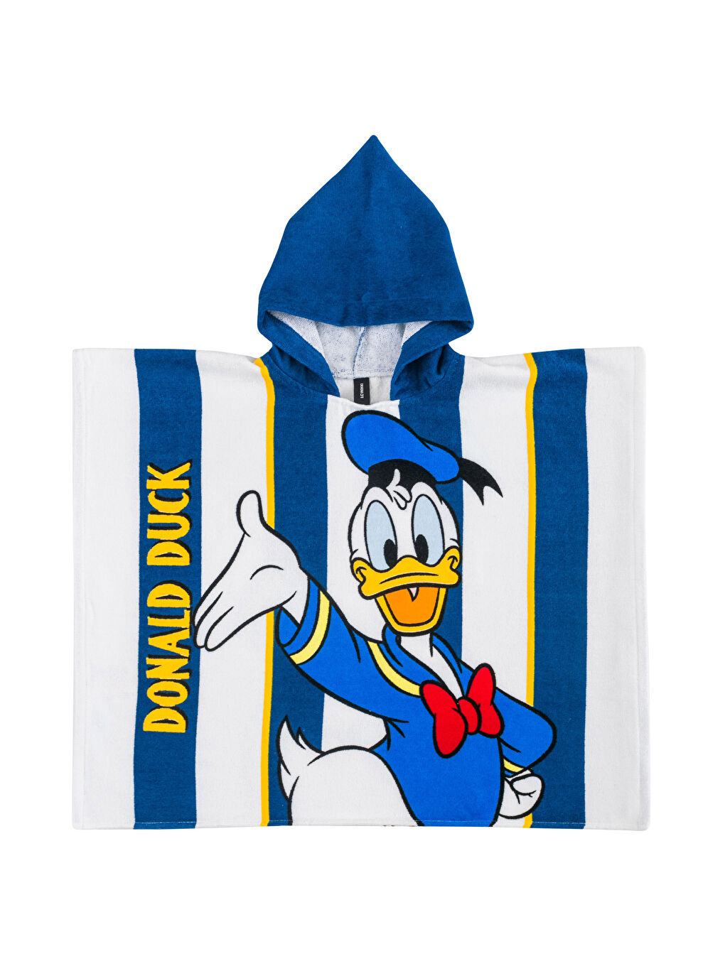 Donald Duck Patterned Hooded Boy Poncho Beach Towel -S3CY95Z4-F9C