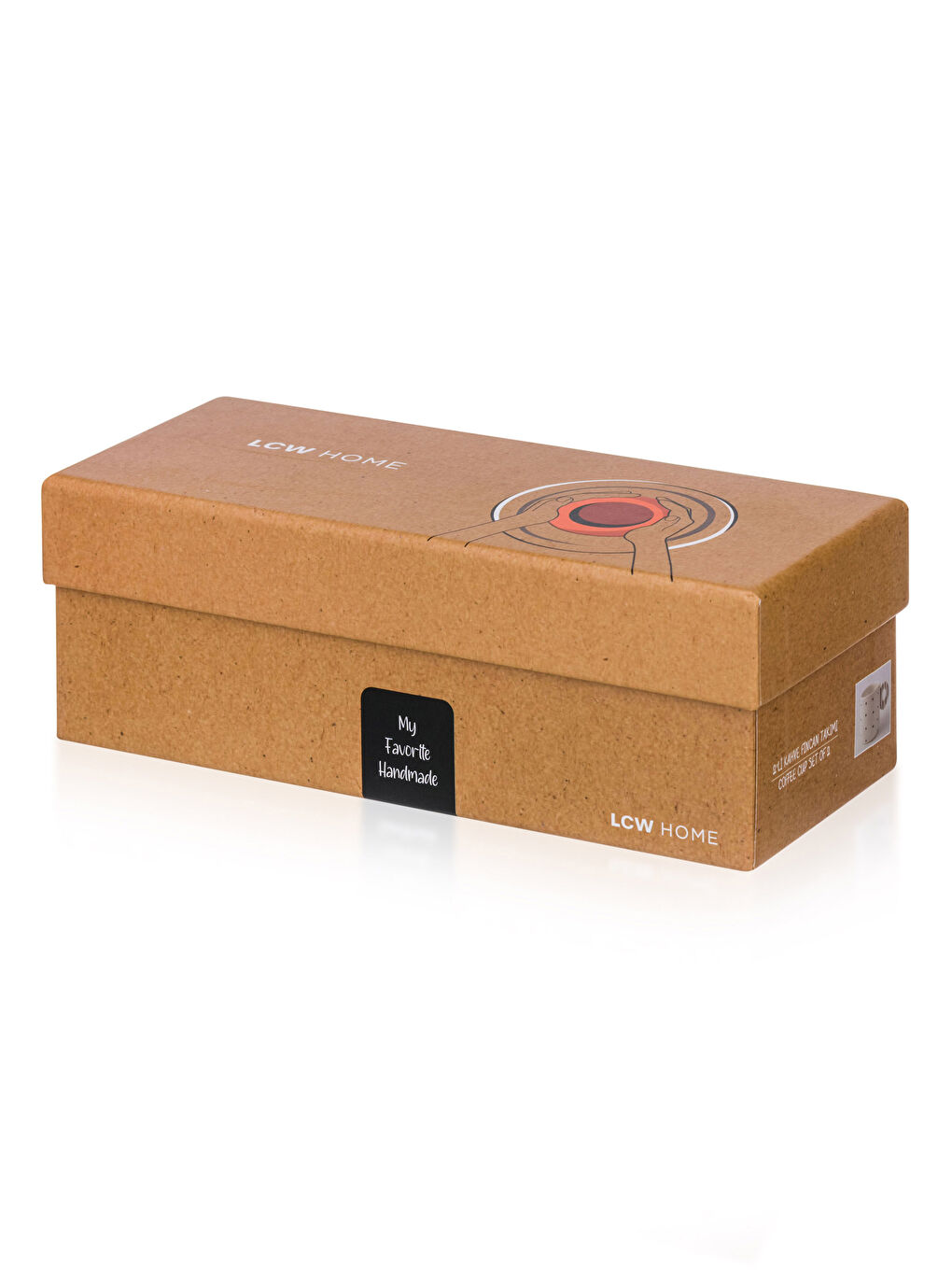 Siyah Baskılı El Yapımı Kahve Fincanı 2 Kişilik-4