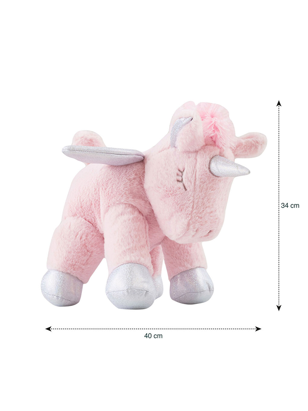 LCW HOME Açık Pembe Nakışlı Pelüş Dolgulu Bebek Kırlent 34X40 Cm - 4