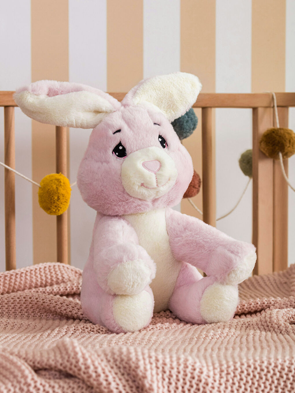 LCW HOME Pembe Pelüş Dolgulu Tavşan Bebek Kırlent 37 Cm